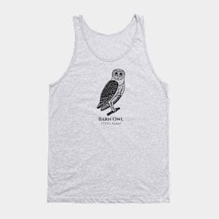 Barn Owl with Common and Scientific Names - bird design Tank Top